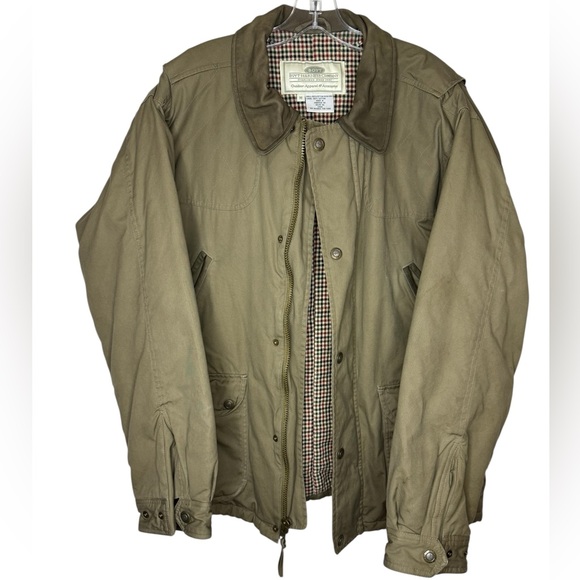 Boyt Harness Co. Waxed Cotton Field Jacket Thinsulate Plaid Lined Coat - Medium